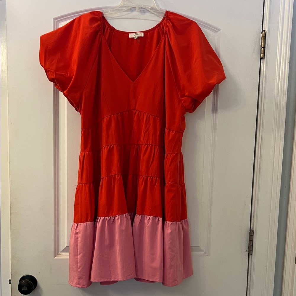 Vibrant Orange and Pink Dress